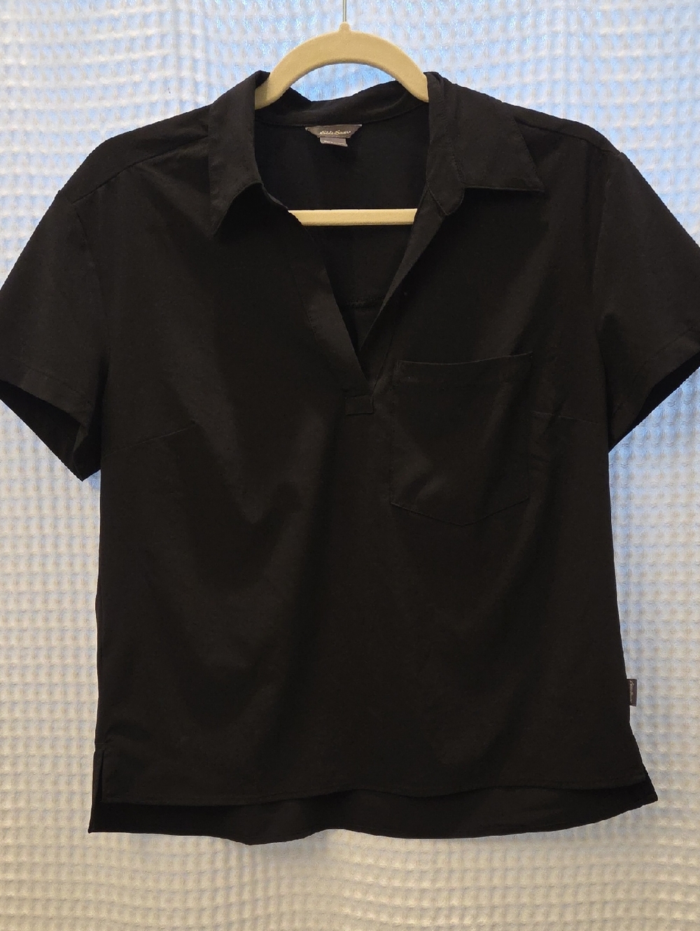 Eddie Bauer Black Short-Sleeve Polo with Chest Pocket